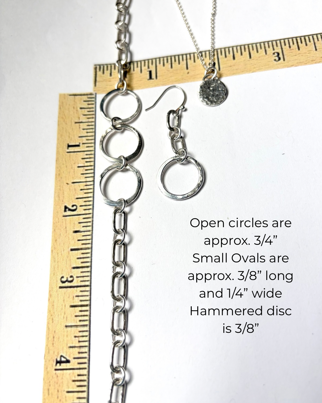 Circle Harmony Jewelry Set, Handcrafted Argentium Silver Necklace, Bracelet and Earrings Set