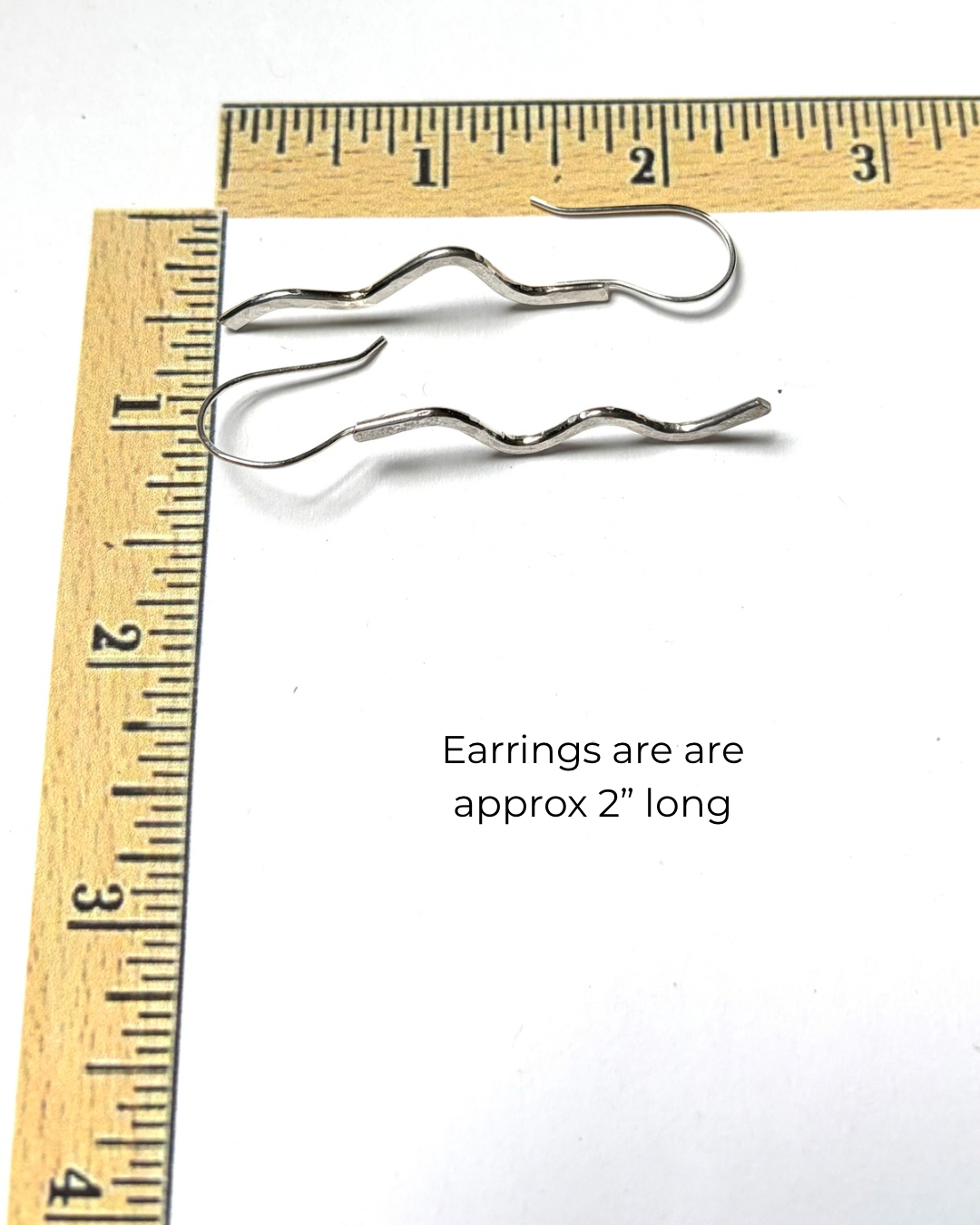 ARGENTIUM SILVER HAMMERED WAVE DANGLE EARRINGS