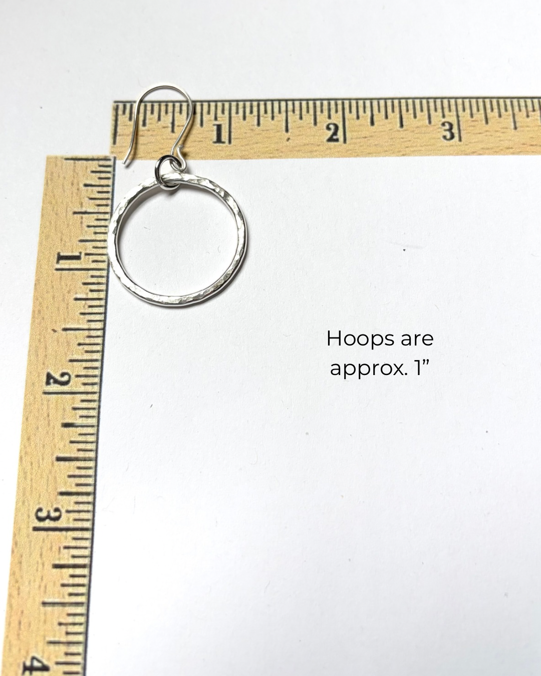 ARGENTIUM SILVER HAMMERED HOOP DANGLE EARRINGS