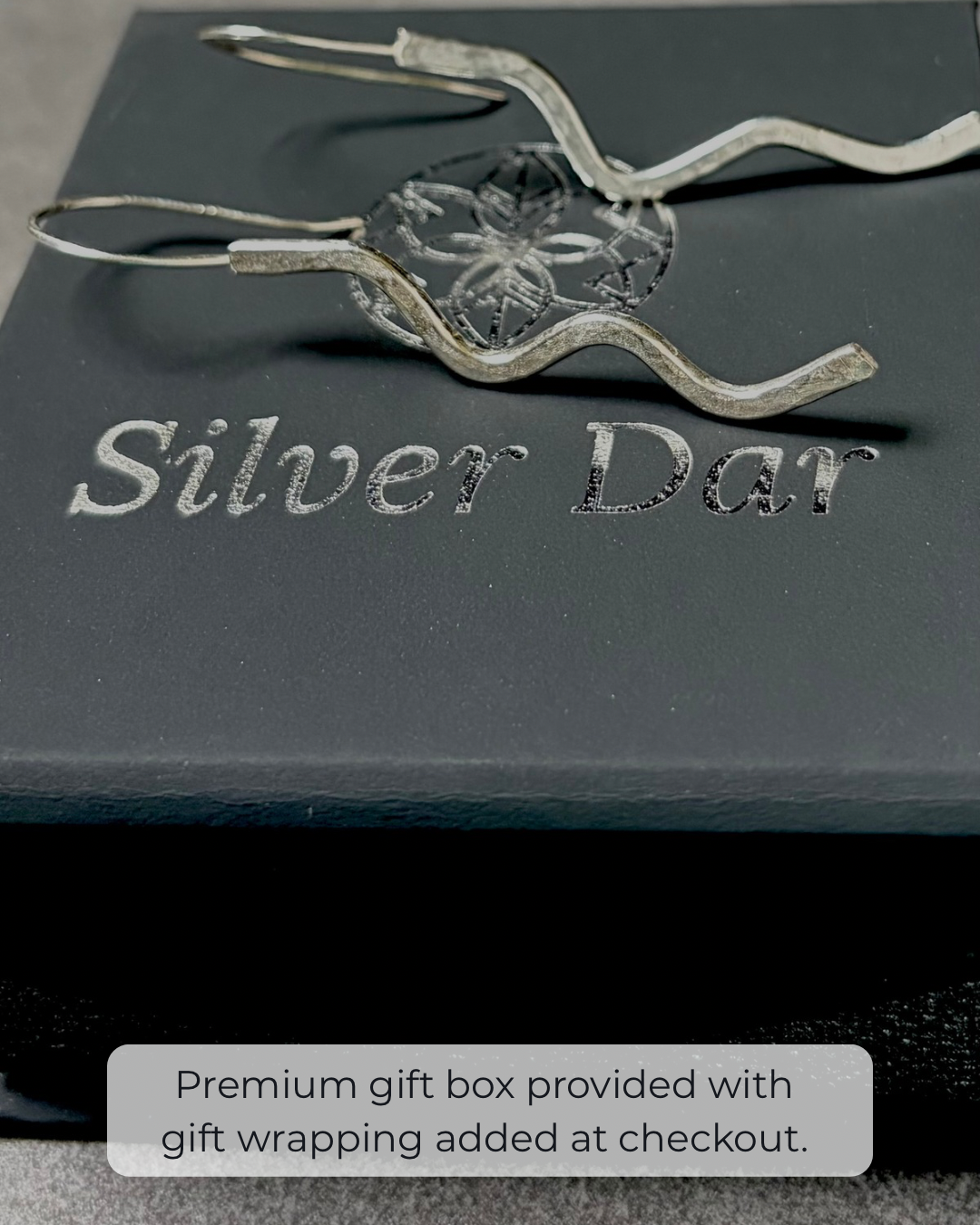 ARGENTIUM SILVER HAMMERED WAVE DANGLE EARRINGS