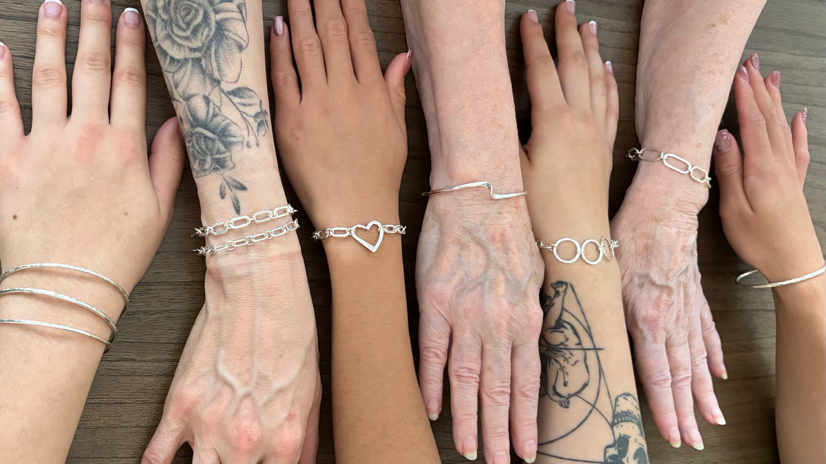 Argentium Silver Classic Link Bracelet with Legacy Heart