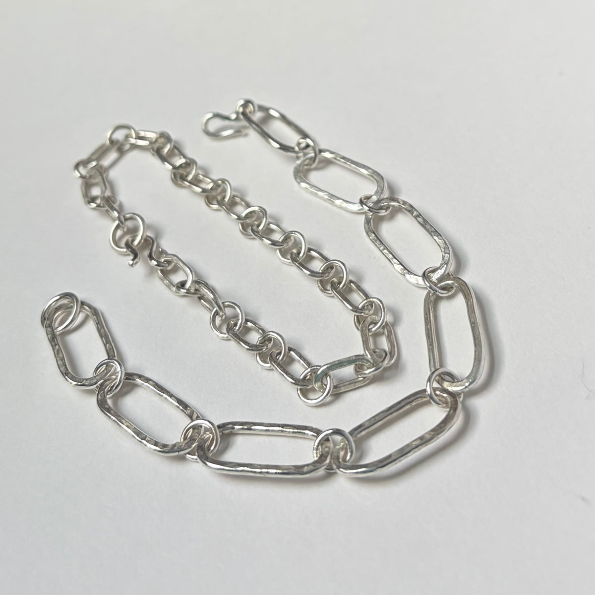 Legacy Chain Bracelet Stack, Handcrafted Argentium Silver Bracelet Set