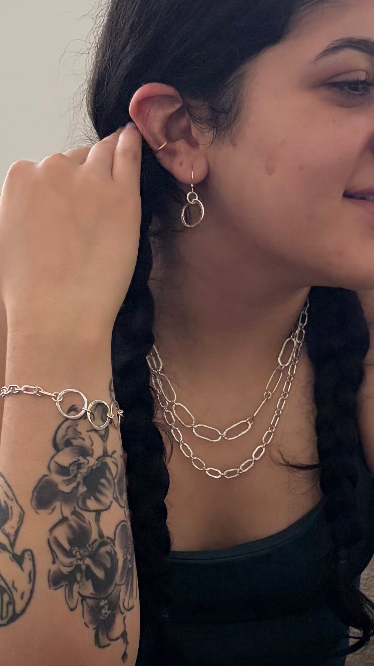 Argentium Silver Legacy Circle Dangle Earrings
