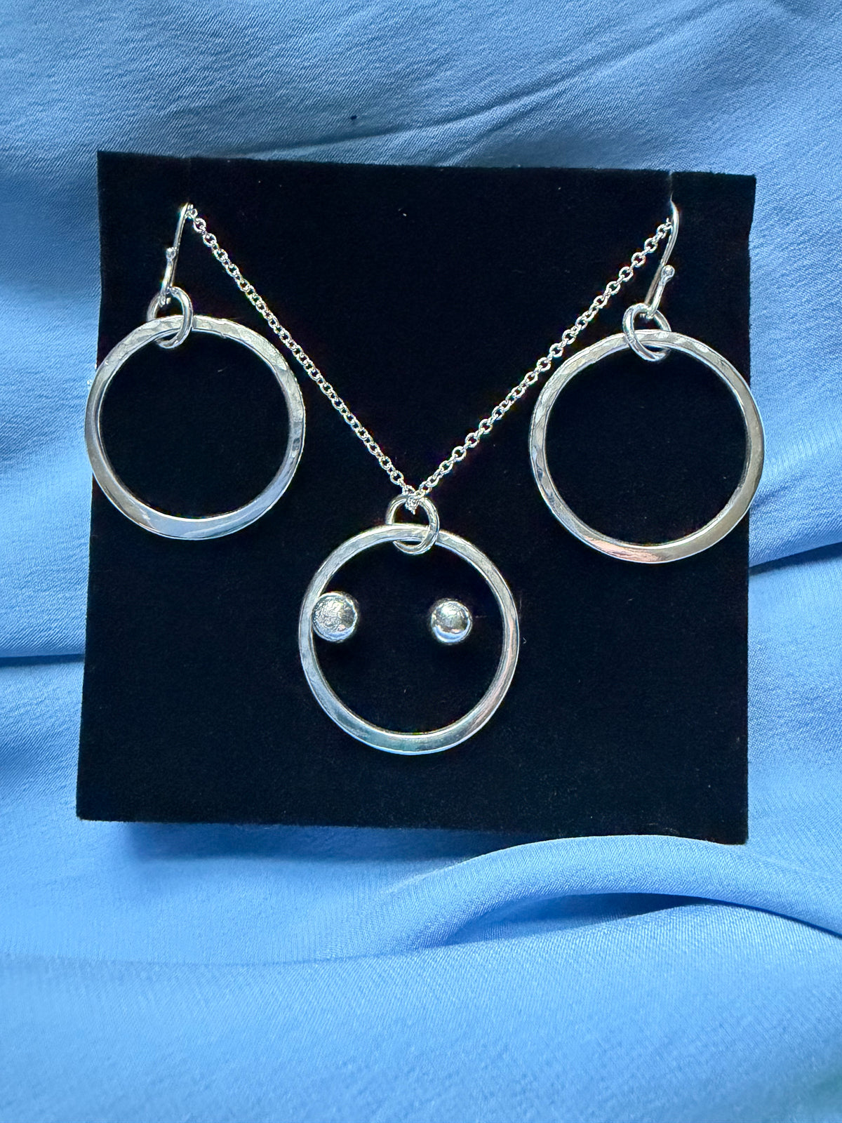 Legacy Circle Jewelry Set, Handcrafted Argentium Silver Necklace, Bracelet & Earrings Set