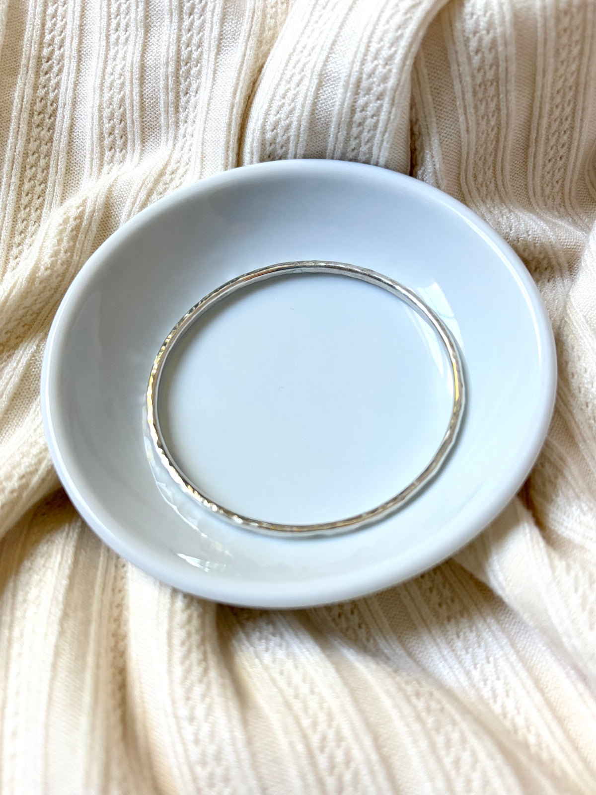 Heavy Single Argentium Silver Bangle Bracelet