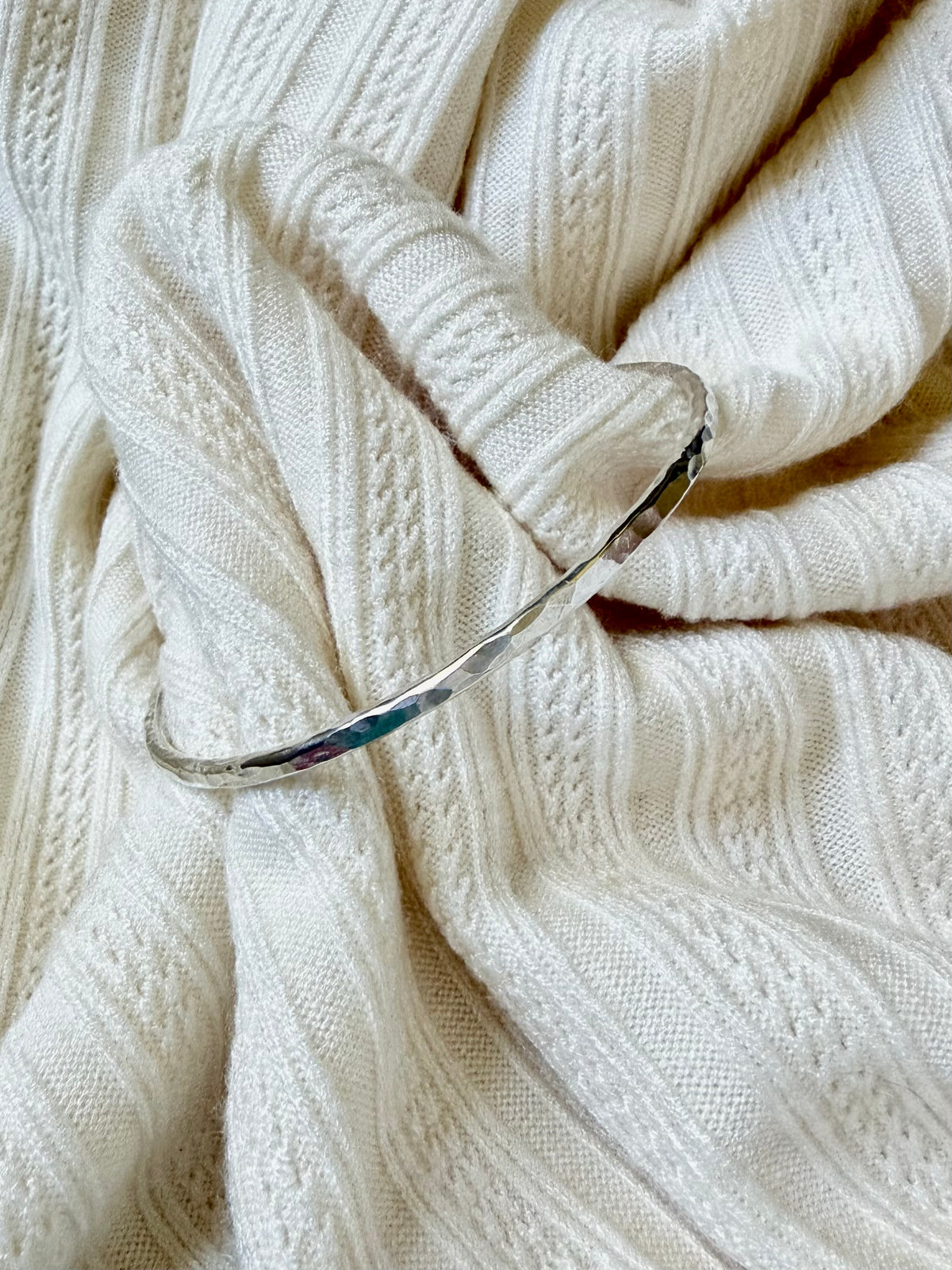 Heavy Single Argentium Silver Bangle Bracelet