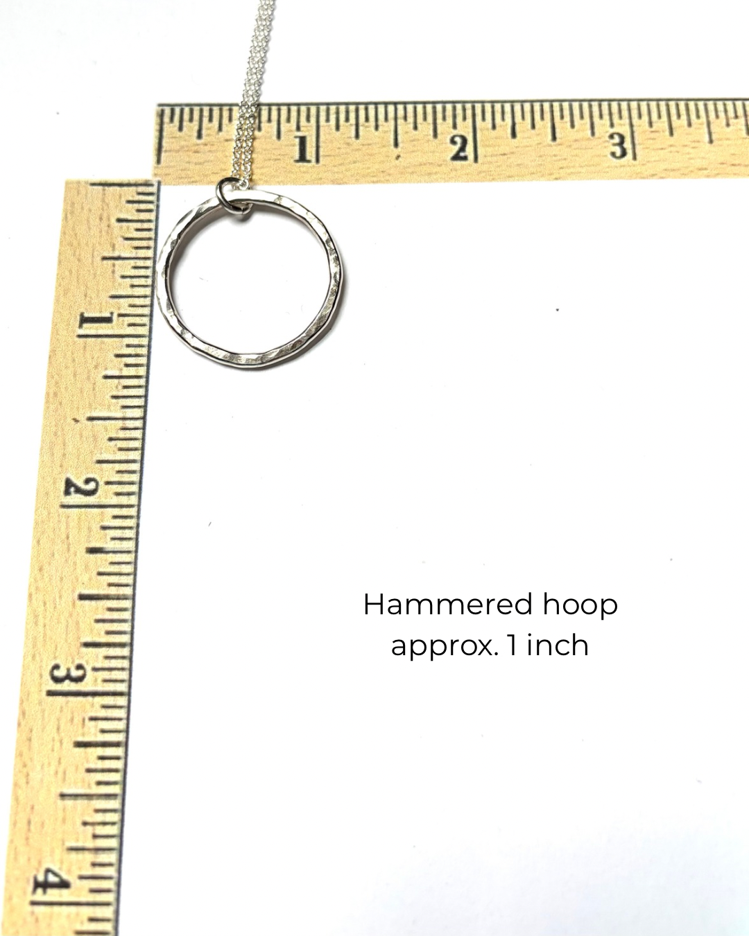 ARGENTIUM SILVER HAMMERED HOOP NECKLACE