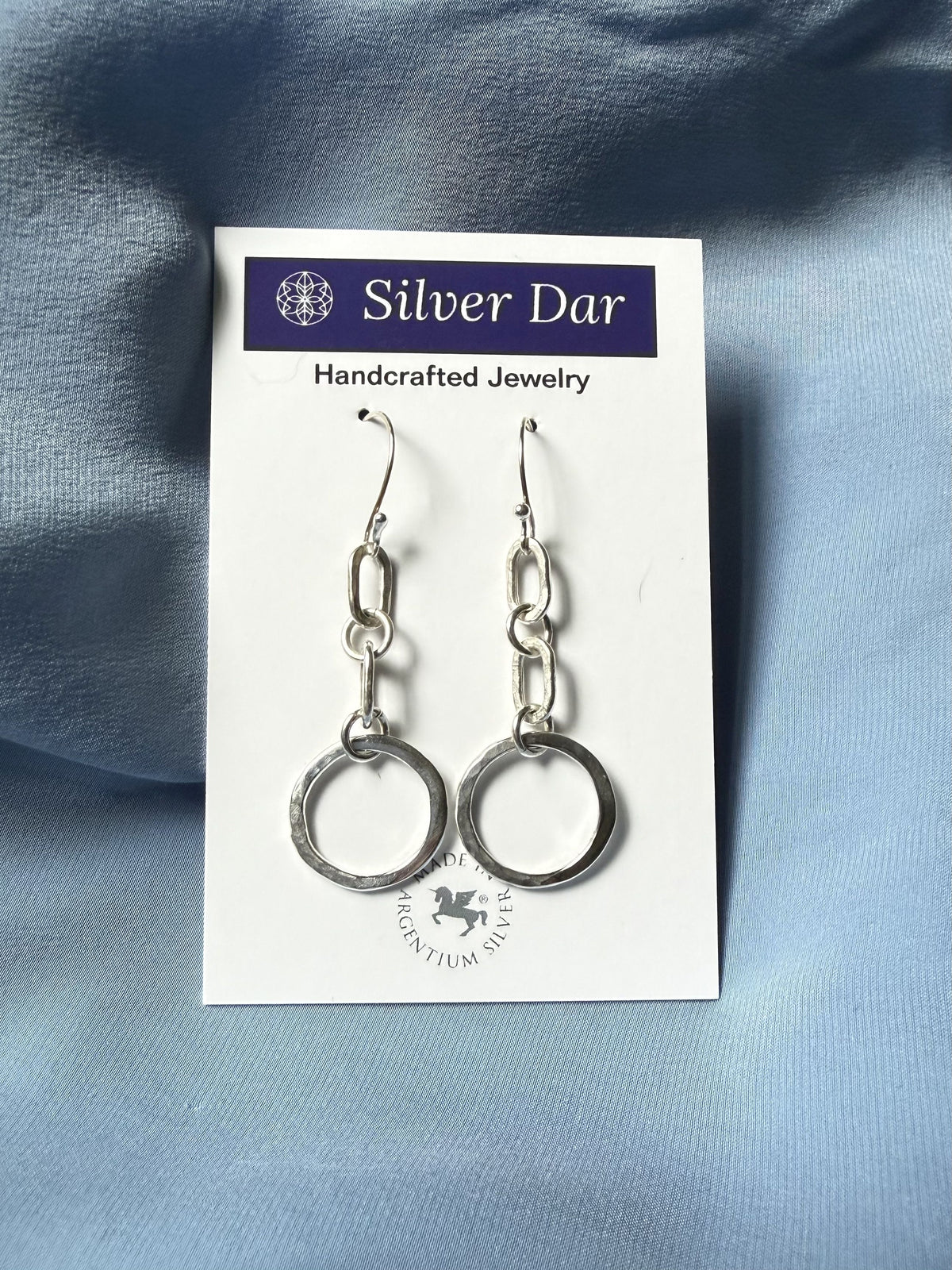 Argentium Silver Legacy Circle Dangle Earrings on Chains