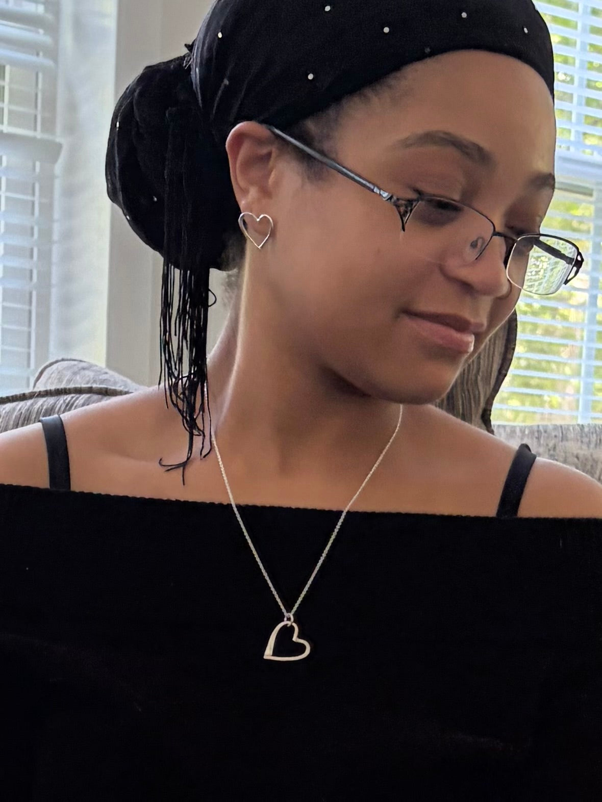 Argentium Silver Legacy Heart Post Earrings
