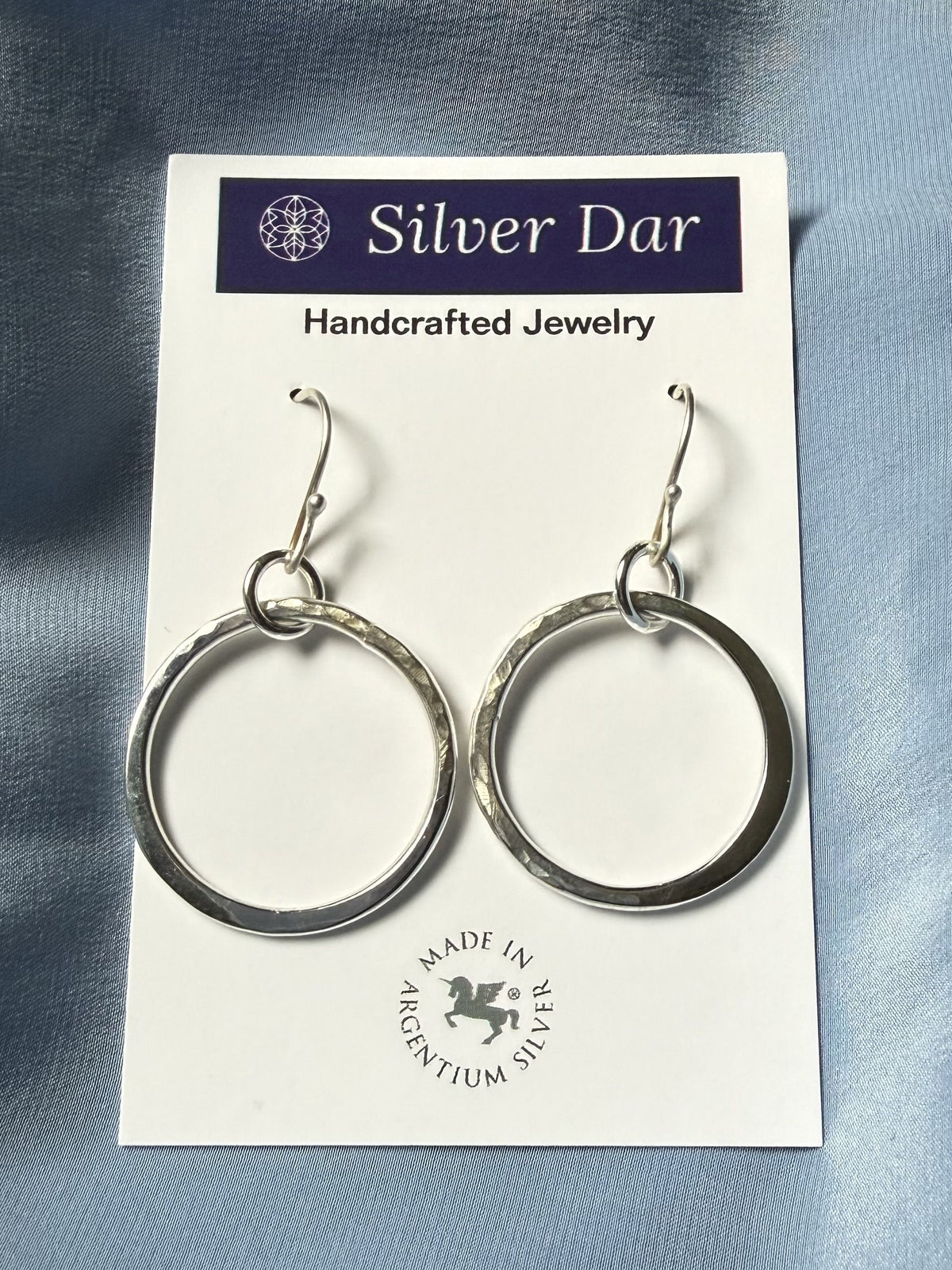 Argentium Silver Large Legacy Circle Dangle Earrings