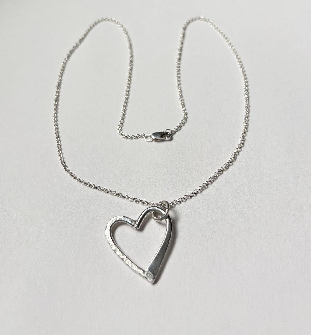 Argentium Silver Legacy Heart Pendant Necklace on Cable Chain