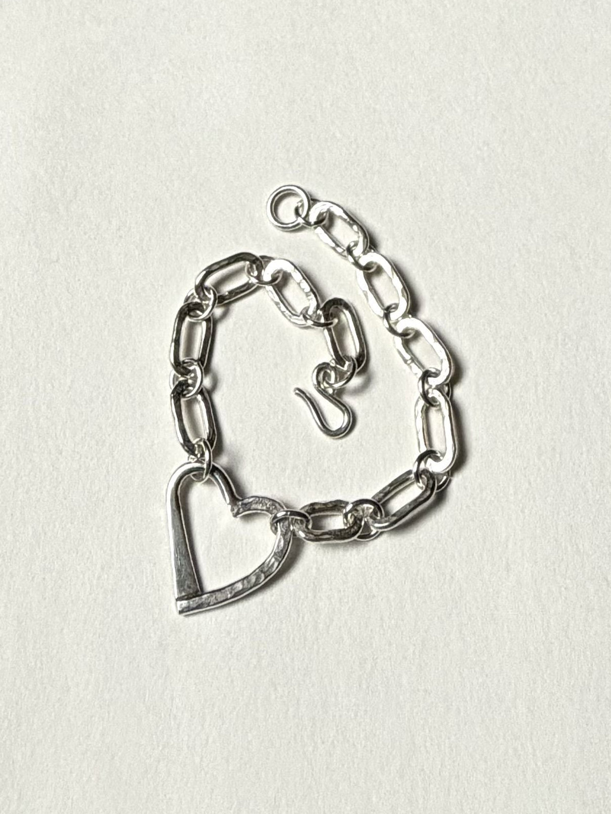Argentium Silver Classic Link Bracelet with Legacy Heart