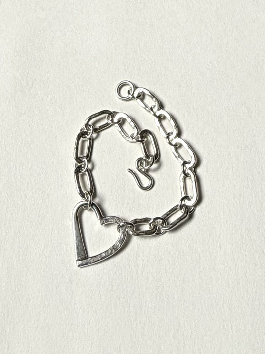 Argentium Silver Classic Link Bracelet with Legacy Heart