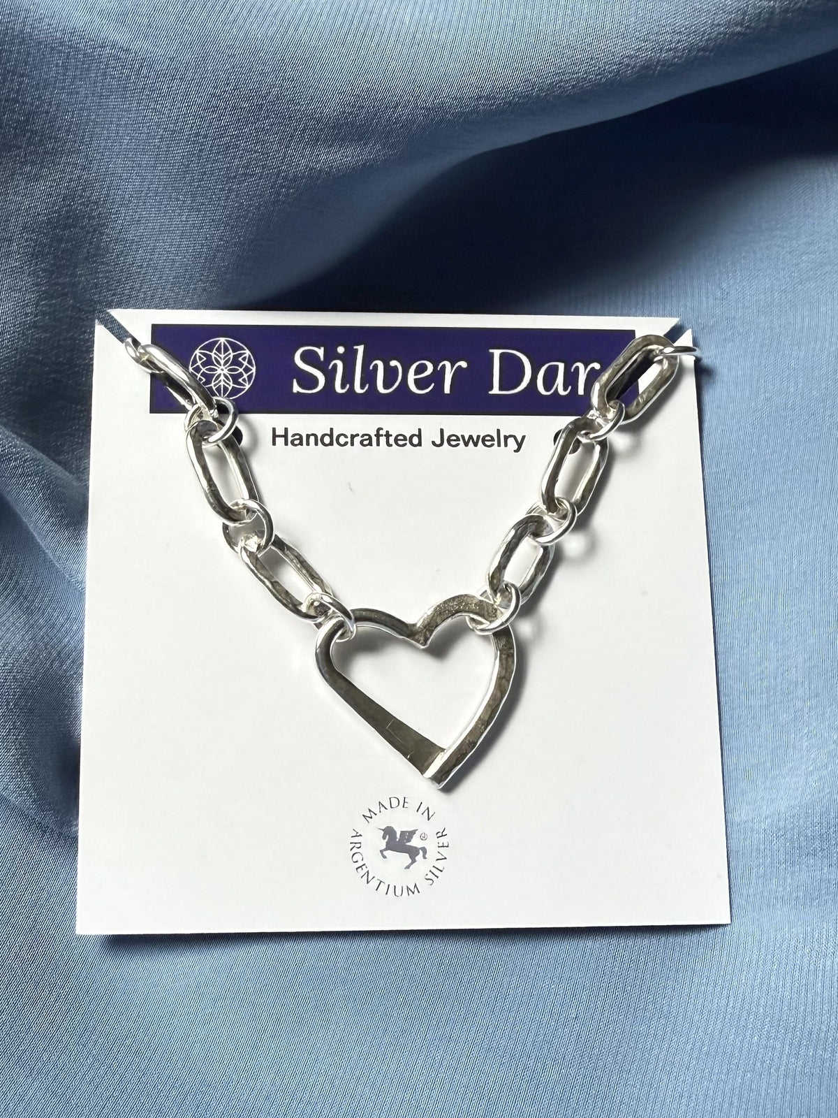 Argentium Silver Classic Link Bracelet with Legacy Heart