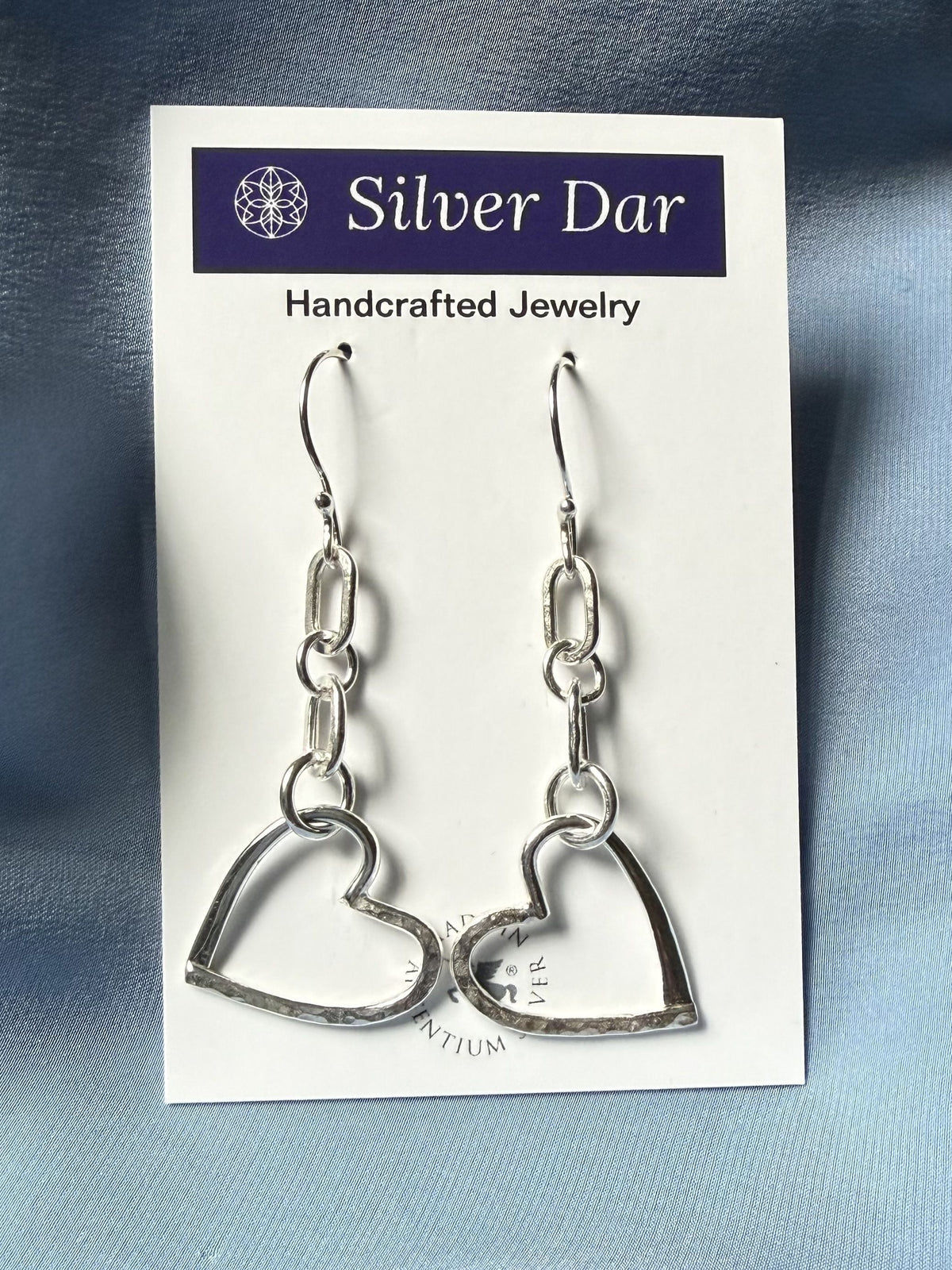 Argentium Silver Legacy Heart Dangle Earrings on Chain