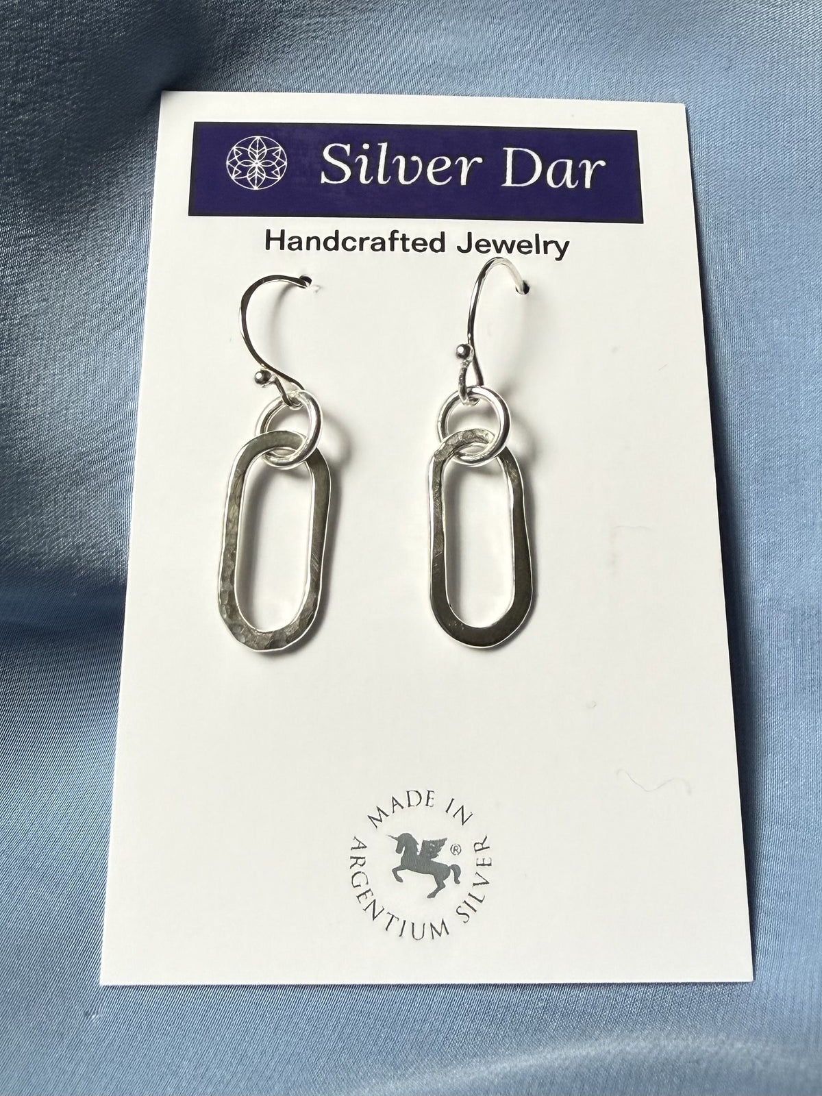 Argentium Silver Legacy Oval Dangle Earrings
