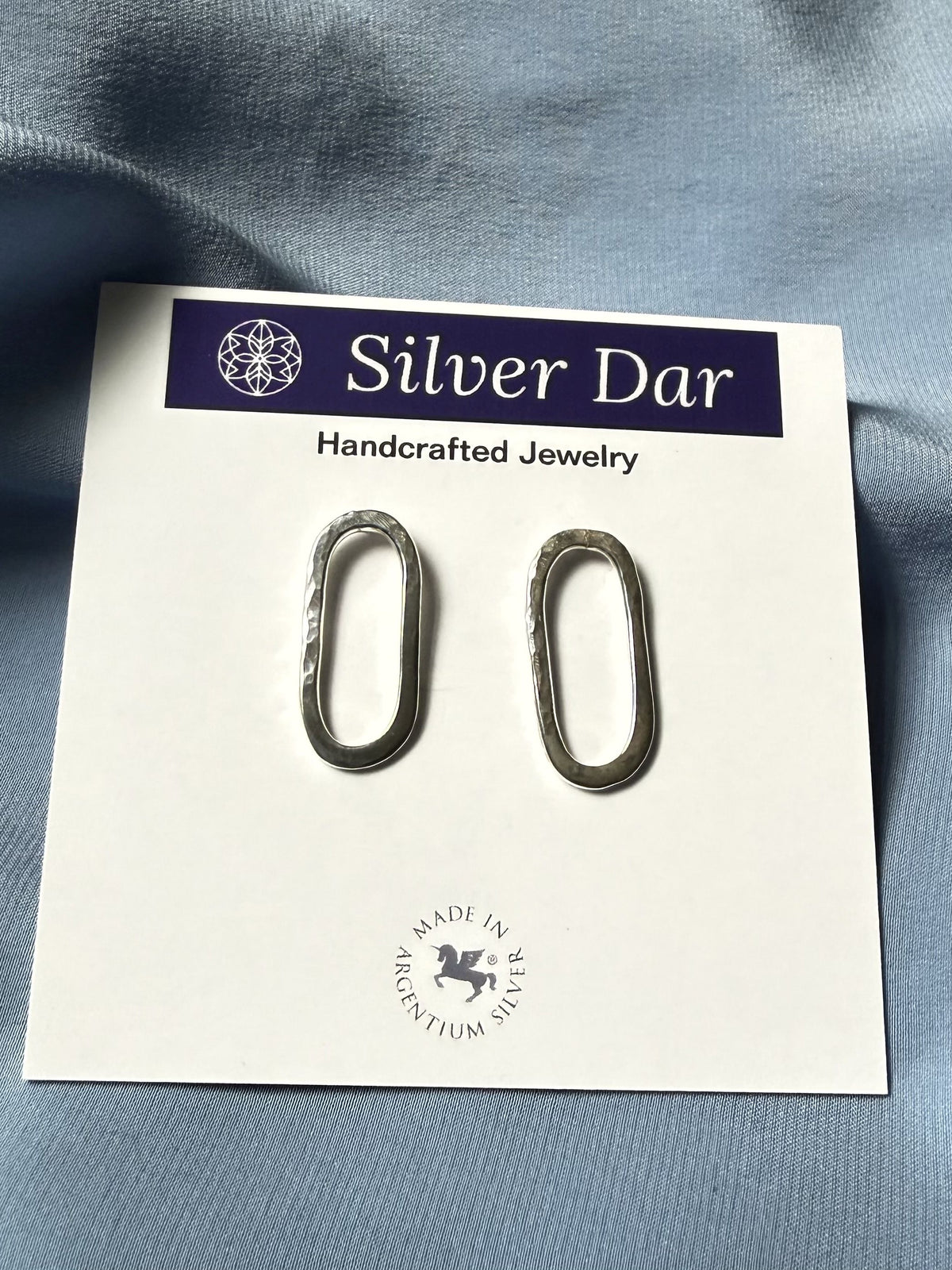 Argentium Silver Legacy Oval Post Earrings