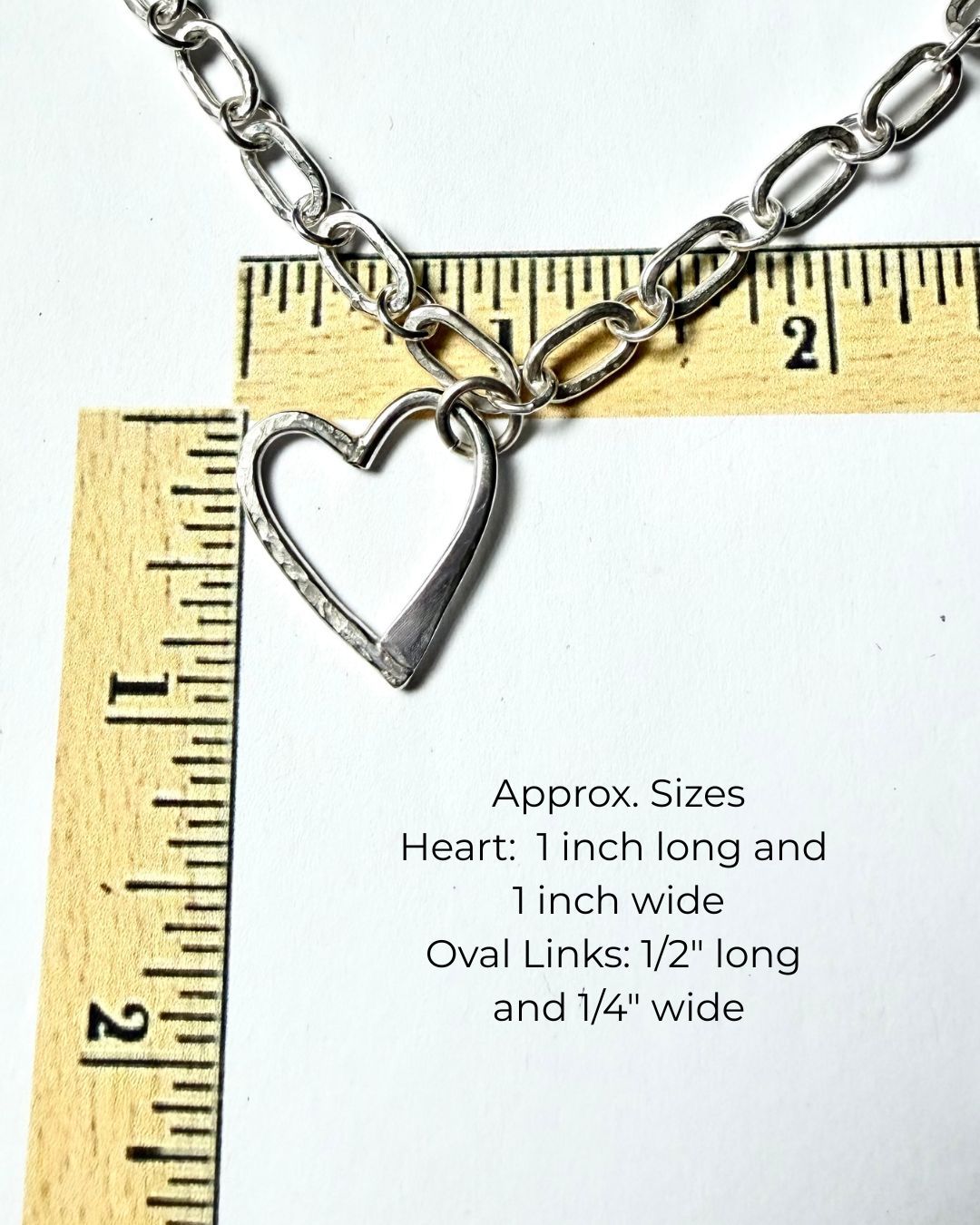 Argentium Silver Classic Legacy Chain Link Necklace with Legacy Heart Pendant