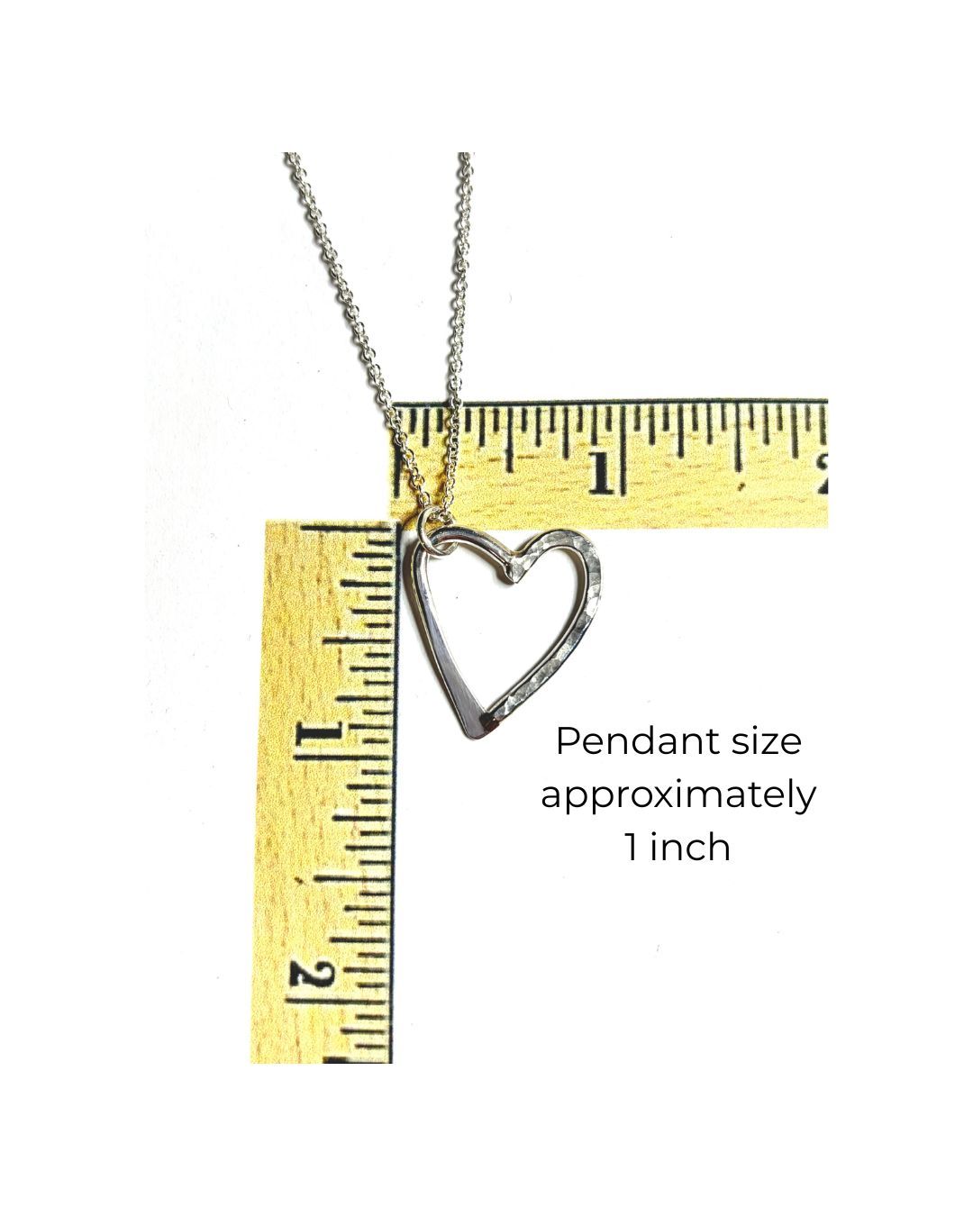 Argentium Silver Legacy Heart Pendant Necklace on Cable Chain