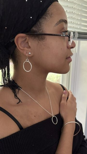 Legacy Circle Jewelry Set, Handcrafted Argentium Silver Necklace, Bracelet & Earrings Set