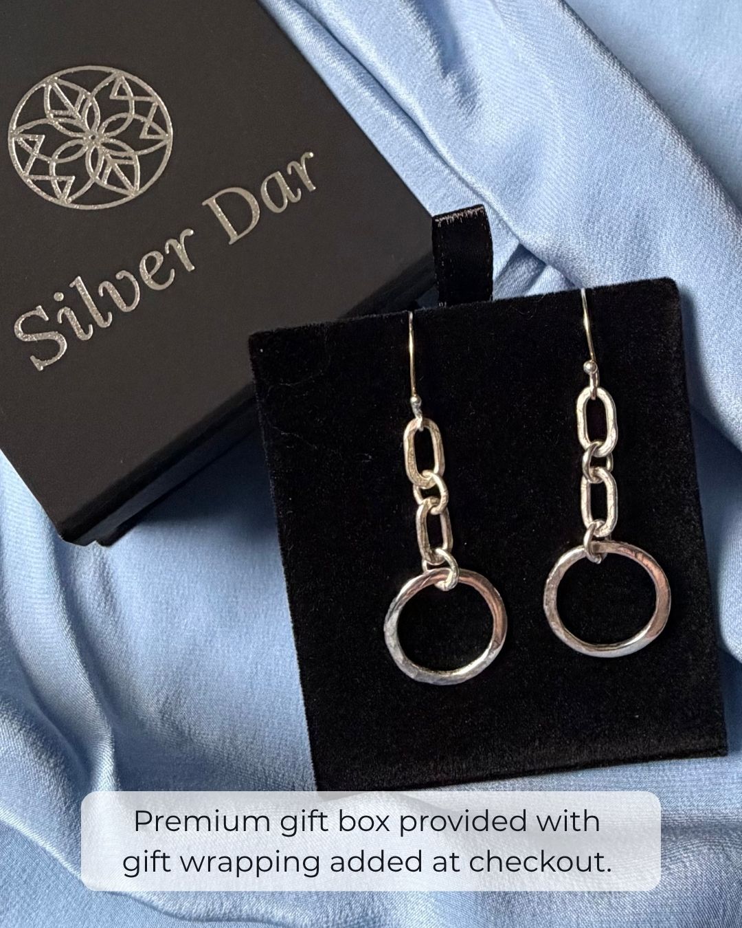 Argentium Silver Legacy Circle Dangle Earrings on Chains
