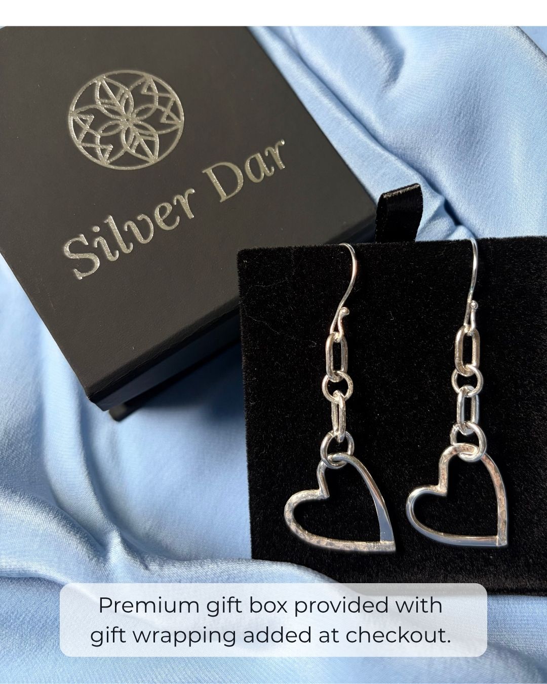 Argentium Silver Legacy Heart Dangle Earrings on Chain