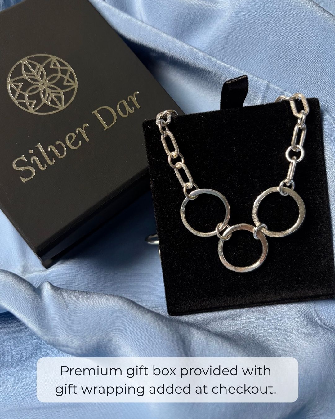 Argentium Silver Fine Legacy Chain Link Bracelet with Three Circles