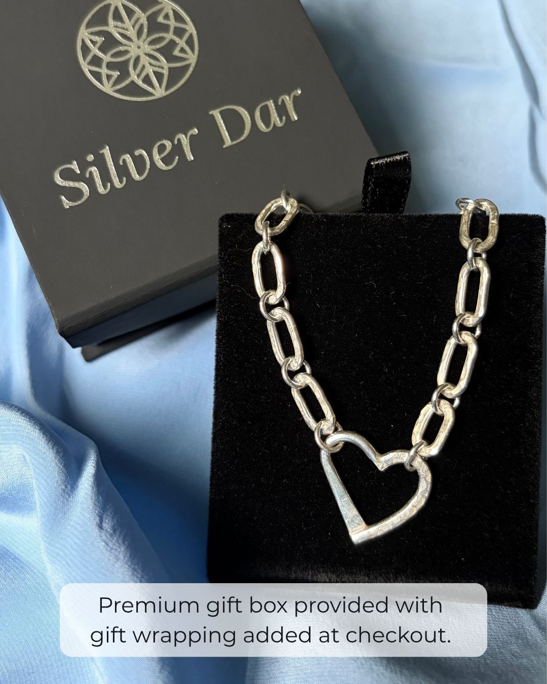 Argentium Silver Classic Link Bracelet with Legacy Heart