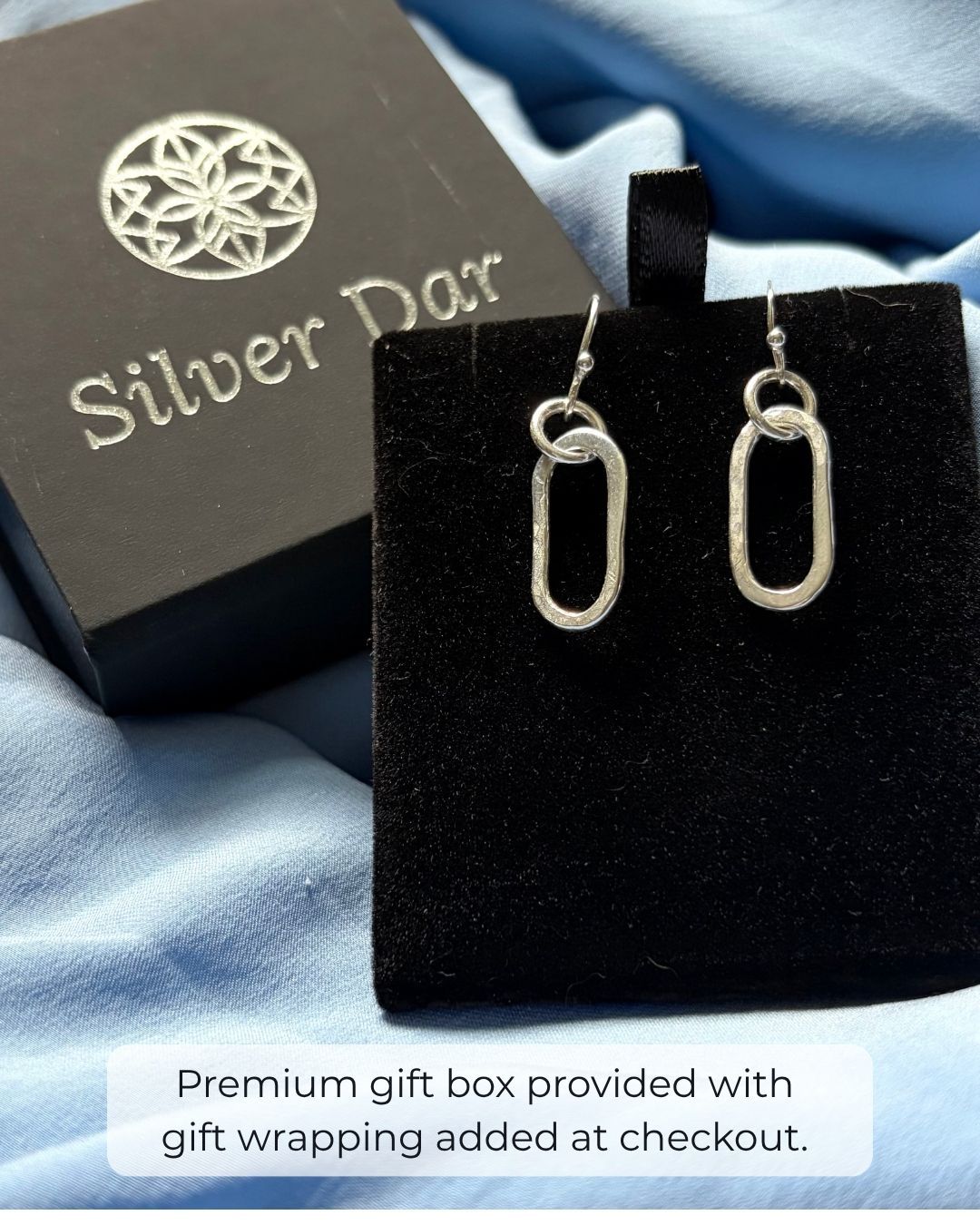 Argentium Silver Legacy Oval Dangle Earrings