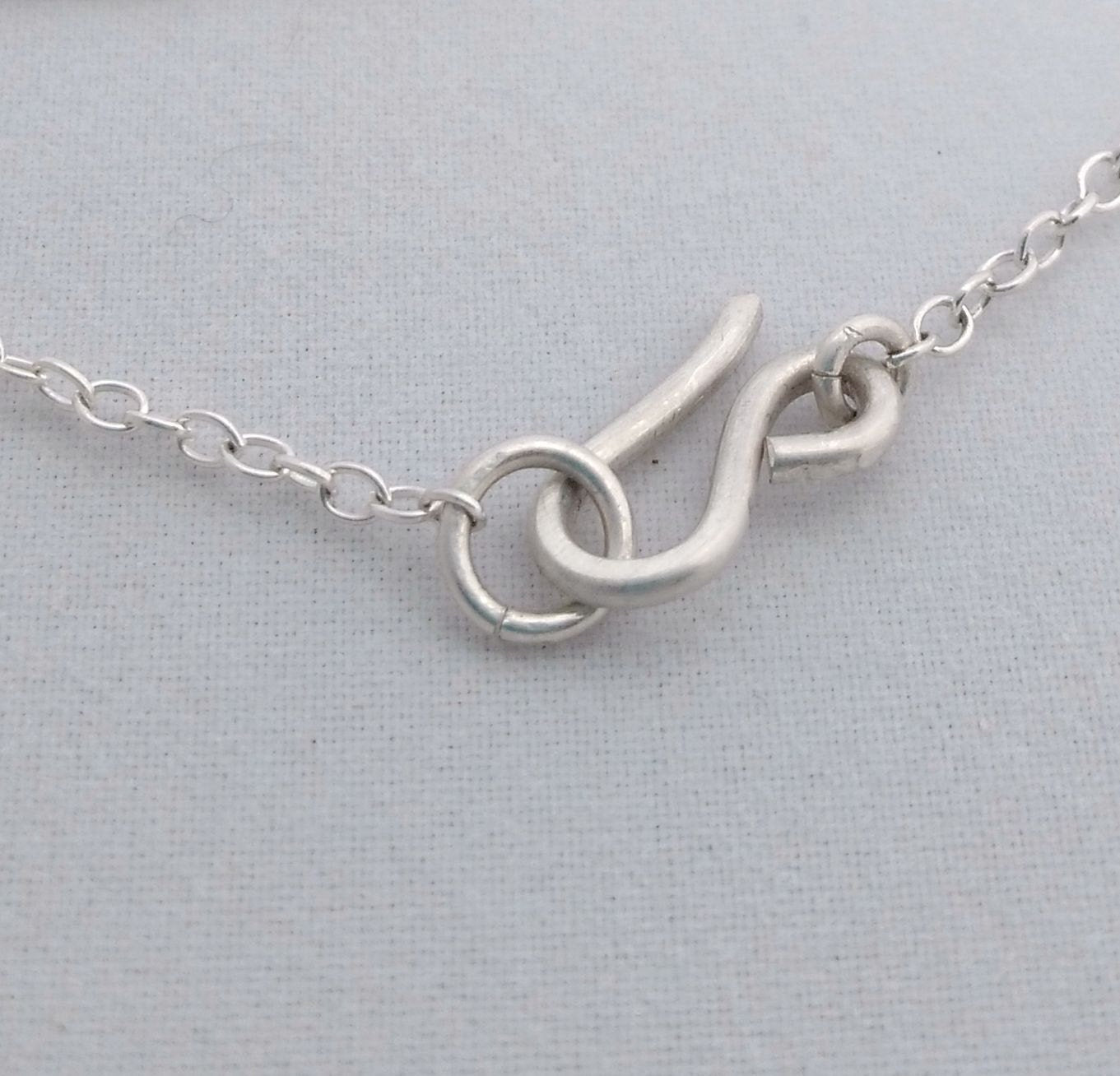 Handcrafted Argentium Silver Square Charm Necklace with Gold Ball Accent
