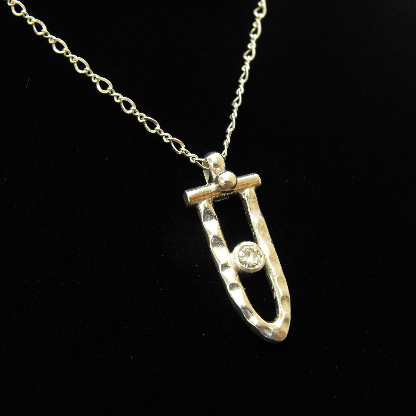 Handcrafted Argentium Silver Moissanite Necklace, Diamond Alternative Jewelry, Tarnish Resistant and Eco Friendly