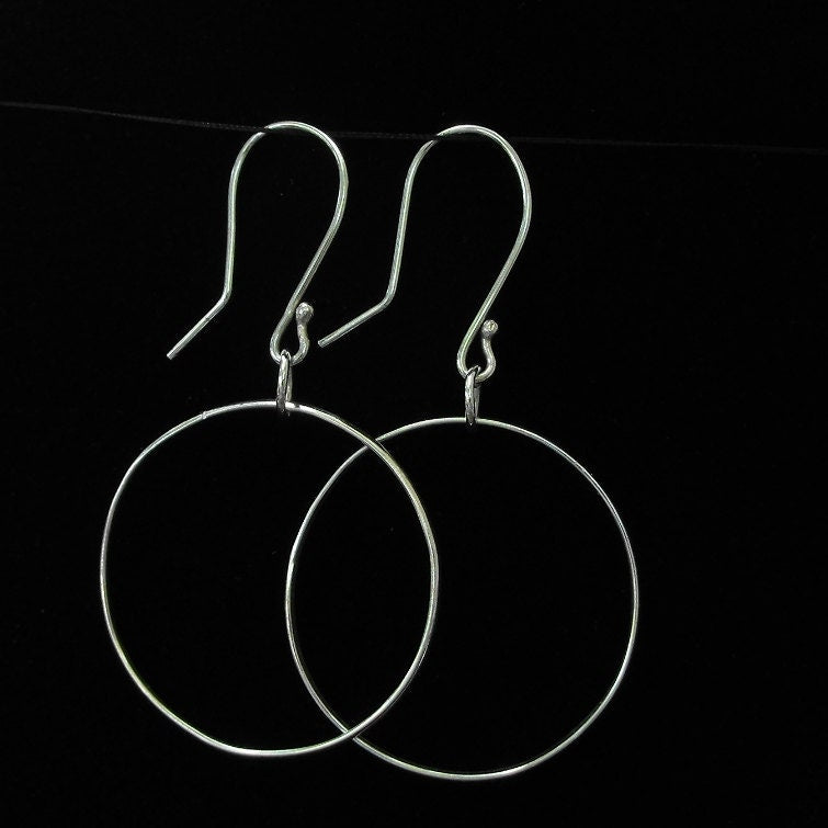 Handcrafted Argentium Silver Hoop Earrings, Hypoallergenic, Tarnish Resistant Modern Jewelry