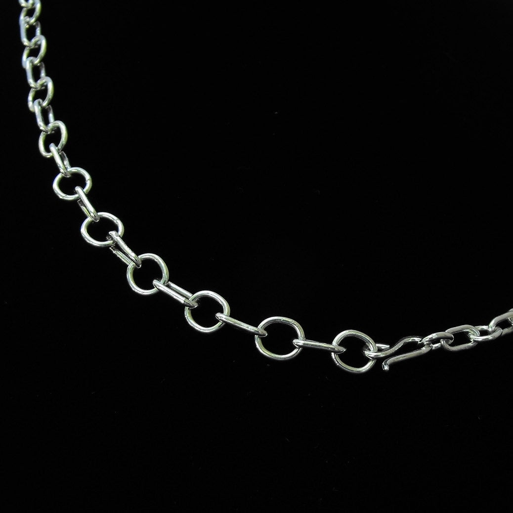 Handcrafted Argentium Silver Chain Necklace, Tarnish Resistant Artisan Jewelry, Durable Necklace