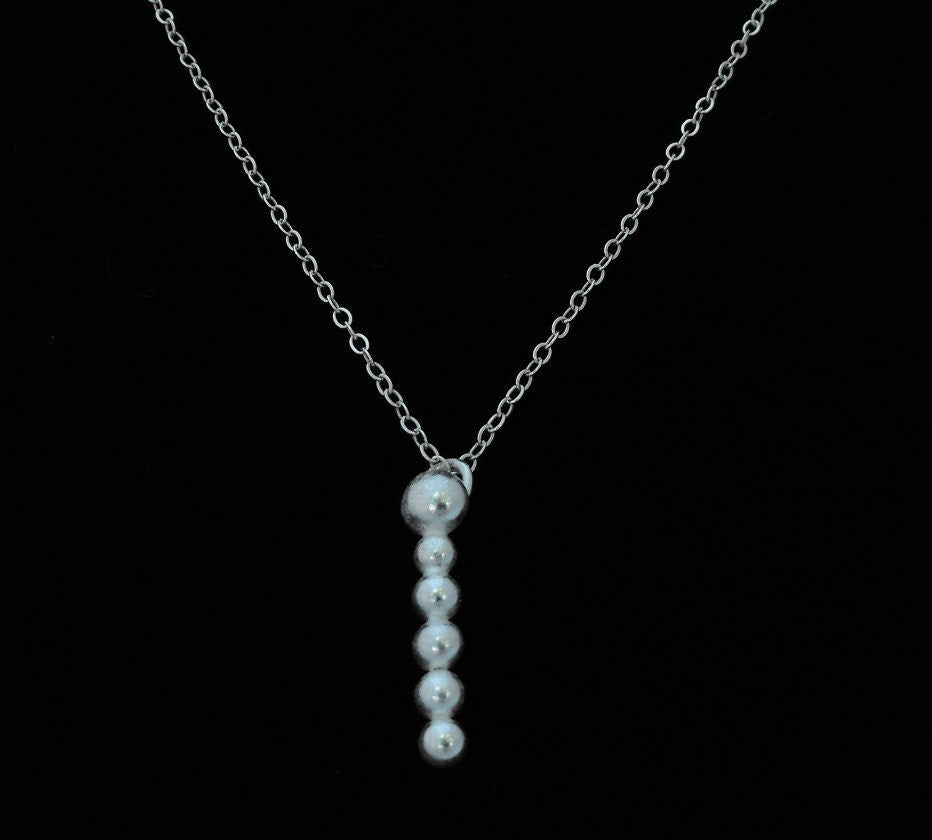 Argentium Silver Vertical Bar Necklace - Silver Bar Necklace - Sterling Silver Bar Necklace - Argentium Silver Necklace