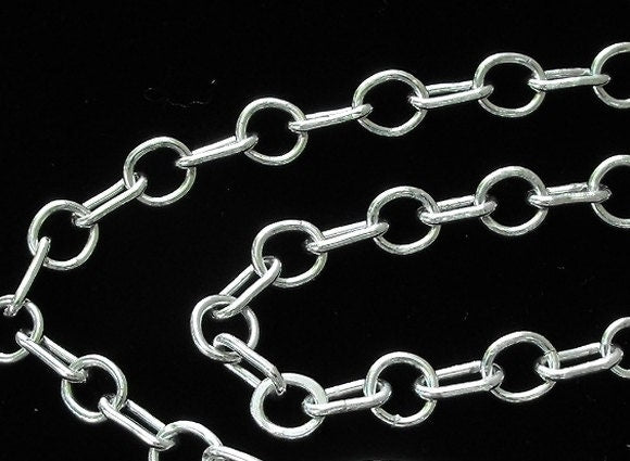 Handcrafted Argentium Silver Chain Necklace, Men's Modern Jewelry, Tarnish Resistant, Hypoallergenic