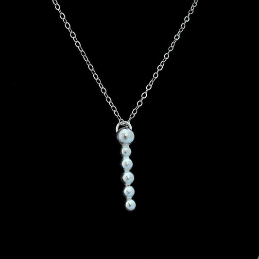 Argentium Silver Vertical Bar Necklace - Silver Bar Necklace - Sterling Silver Bar Necklace - Argentium Silver Necklace