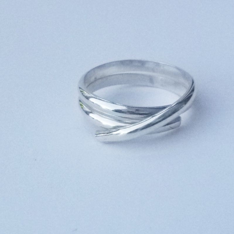 Argentium Silver Stacking Wrap Ring, Hypoallergenic Tarnish Resistant Everyday Thumb Ring