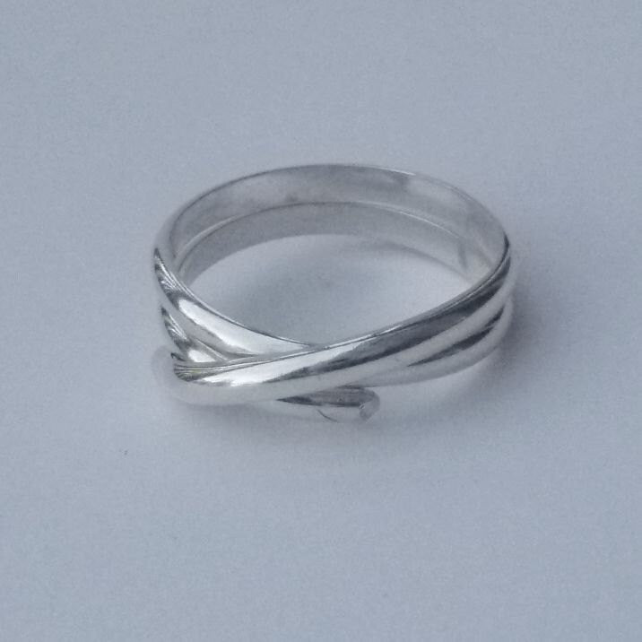 Argentium Silver Stacking Wrap Ring, Hypoallergenic Tarnish Resistant Everyday Thumb Ring