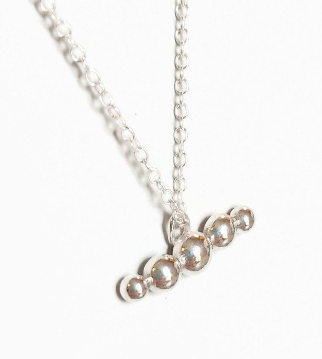 Argentium Silver Bar Necklace - Silver Horizontal Bar Necklace - Horizontal Bar Necklace - Sterling Silver Bar Necklace