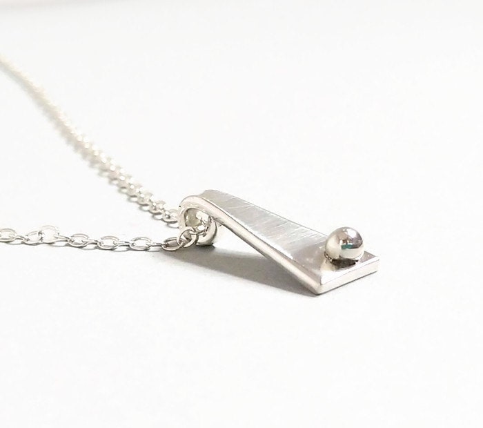 Handcrafted Argentium Silver Bar Necklace, Tarnish Resistant and Eco Friendly Jewelry Gift for Women