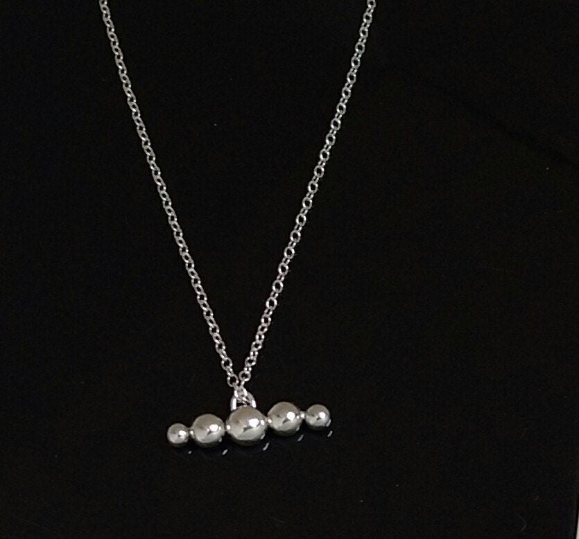 Argentium Silver Bar Necklace - Silver Horizontal Bar Necklace - Horizontal Bar Necklace - Sterling Silver Bar Necklace