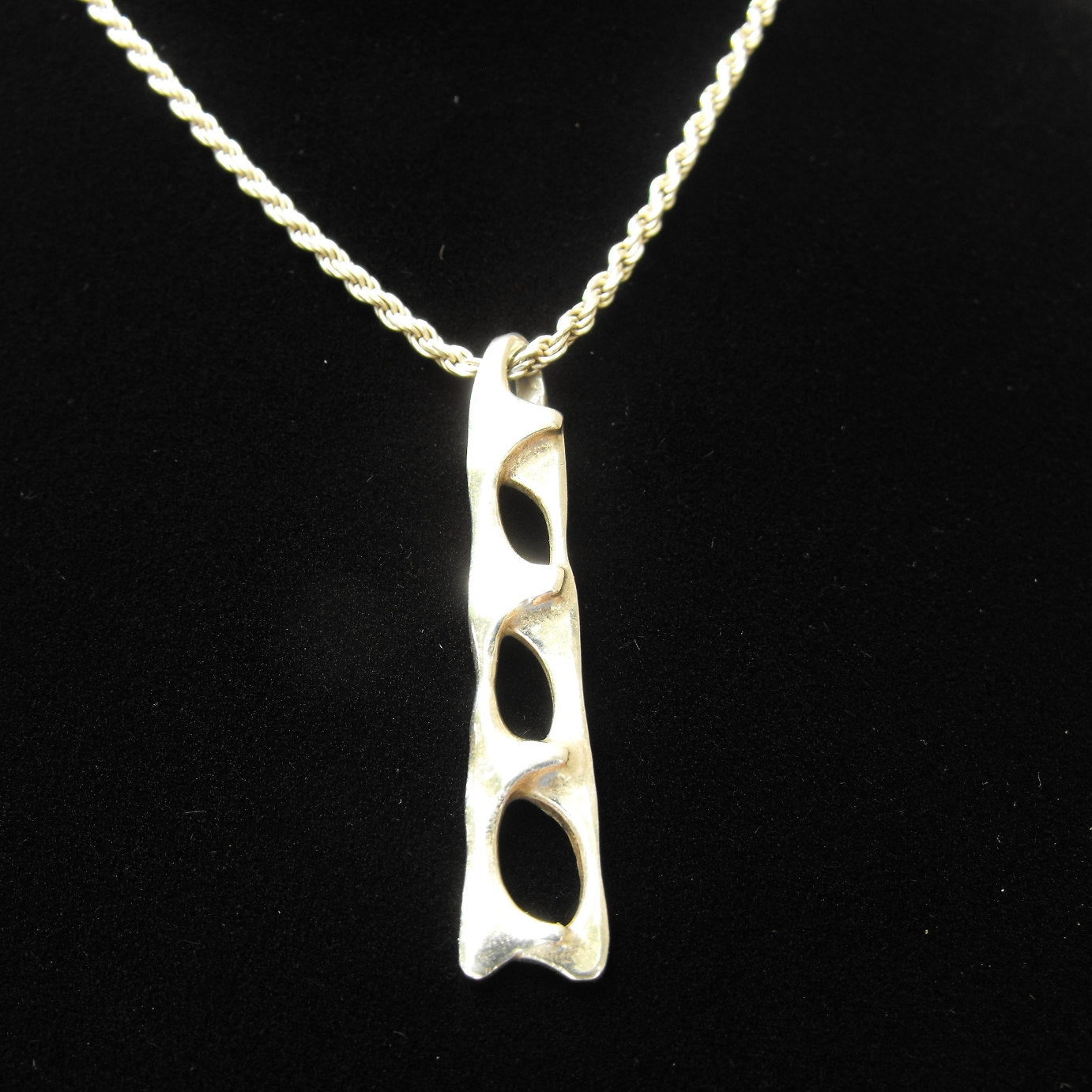 Argentium Silver Unique Bar Necklace, Modern Tarnish Resistant Jewelry