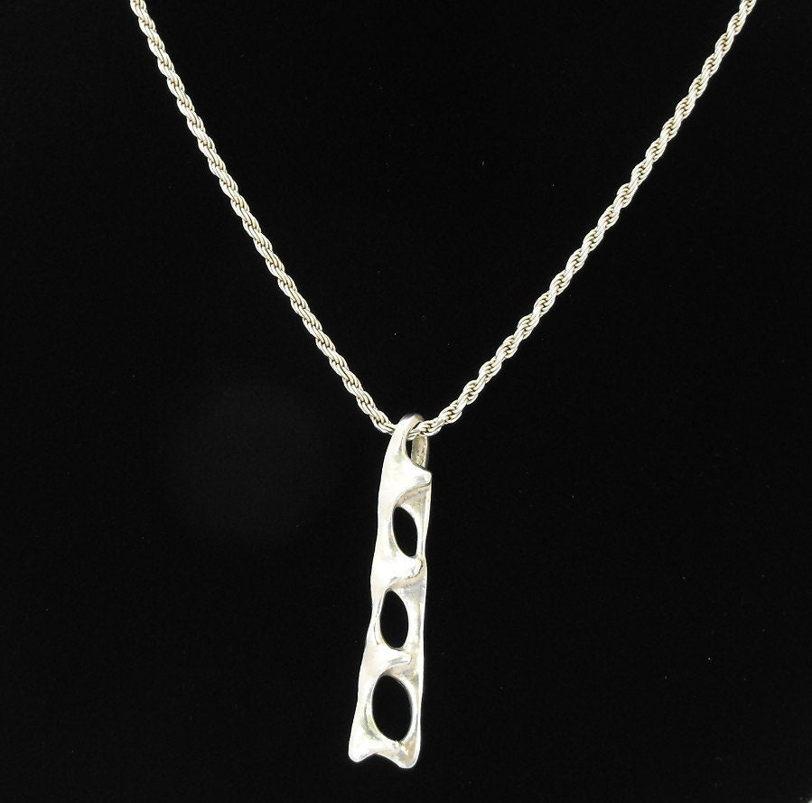 Argentium Silver Unique Bar Necklace, Modern Tarnish Resistant Jewelry