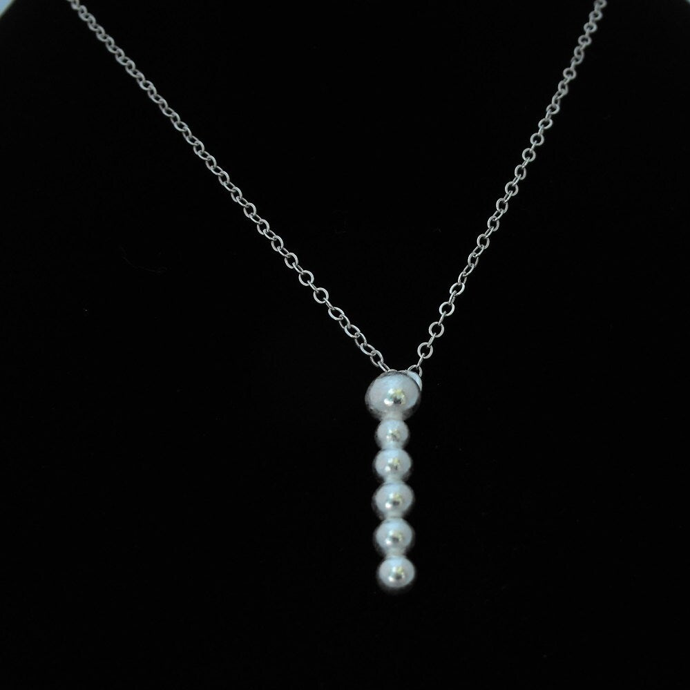 Argentium Silver Vertical Bar Necklace - Silver Bar Necklace - Sterling Silver Bar Necklace - Argentium Silver Necklace