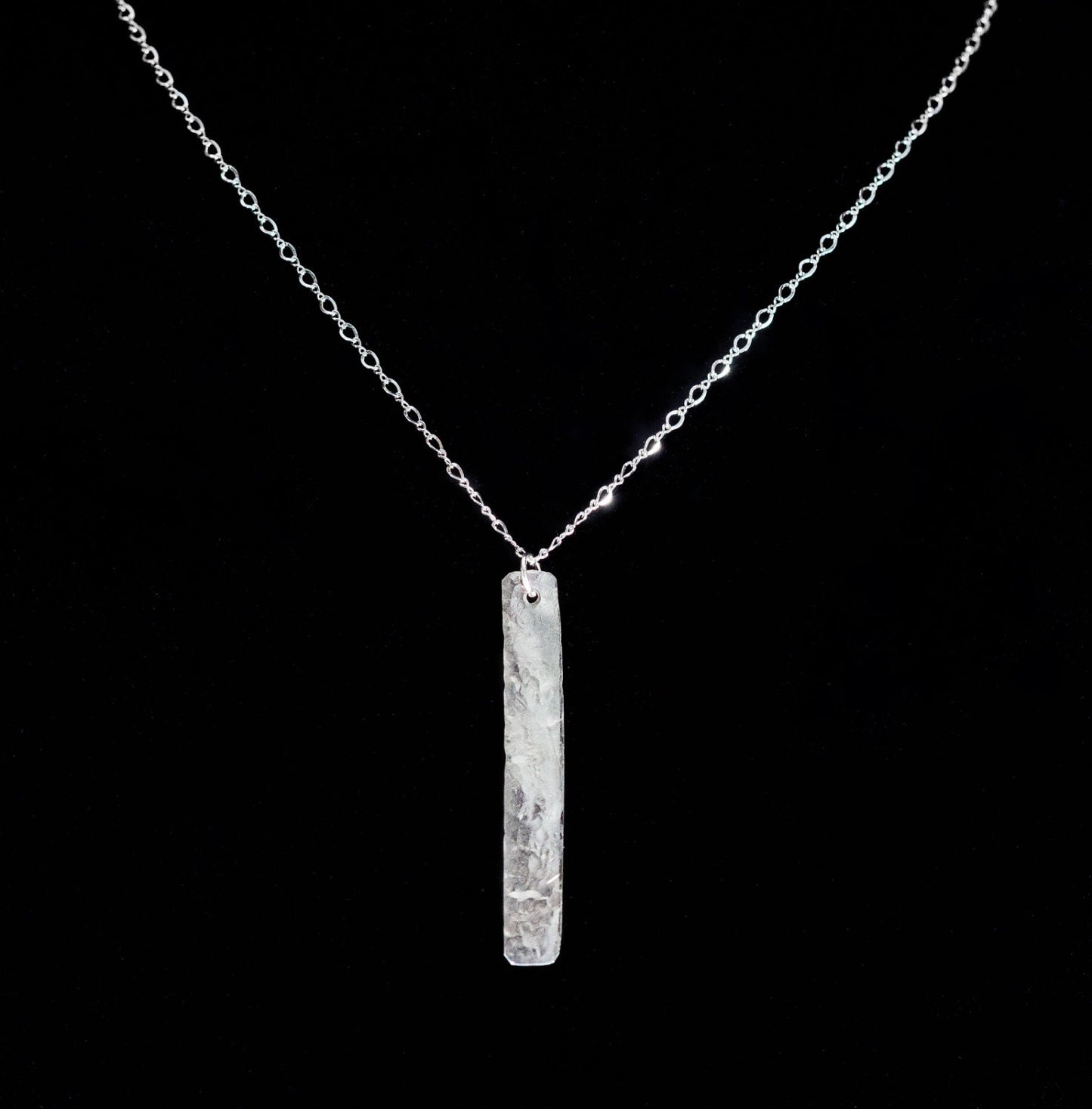 Argentium Silver Bar Necklace, Modern Silver Necklace Gift for Women, Tarnish Resistant Silver Long Bar Necklace, Eco Friendly Gifts for Her