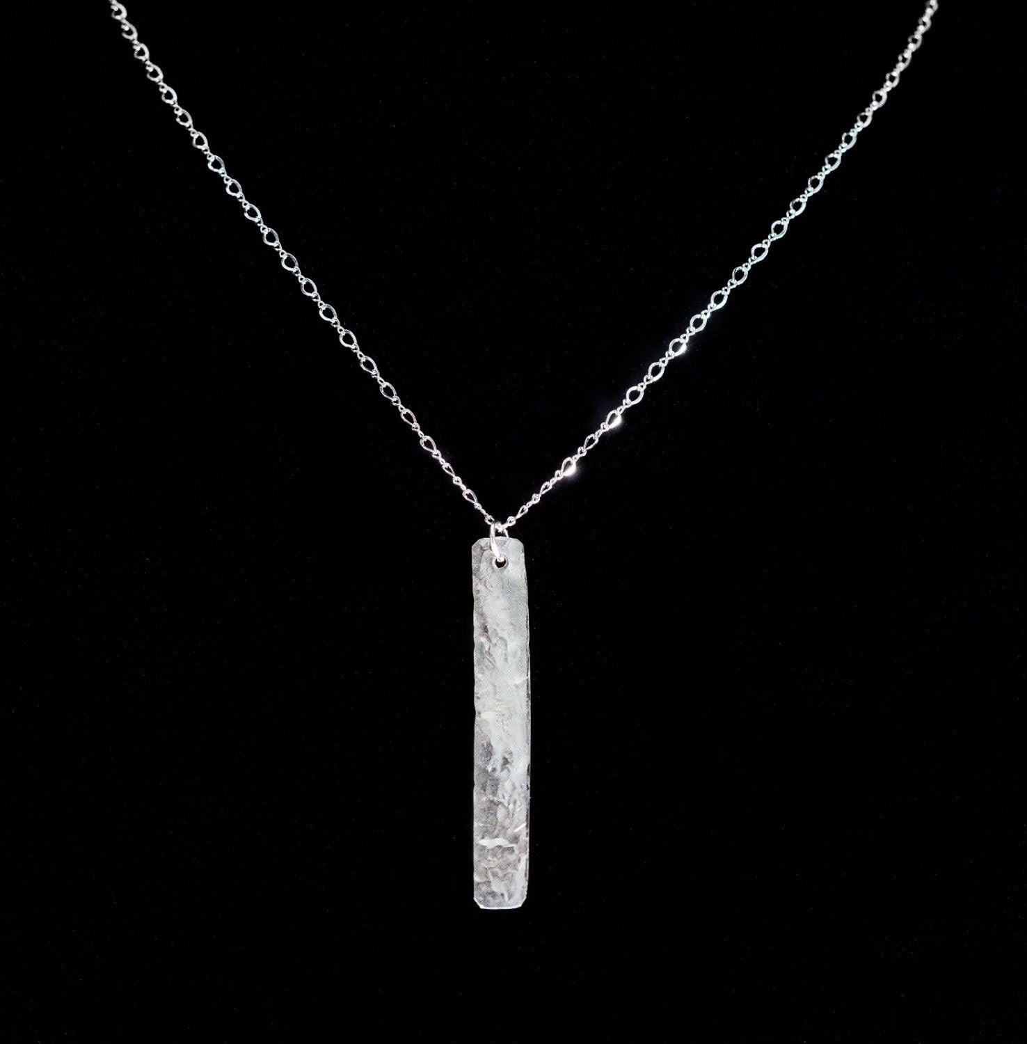 Argentium Silver Bar Necklace, Modern Silver Necklace Gift for Women, Tarnish Resistant Silver Long Bar Necklace, Eco Friendly Gifts for Her