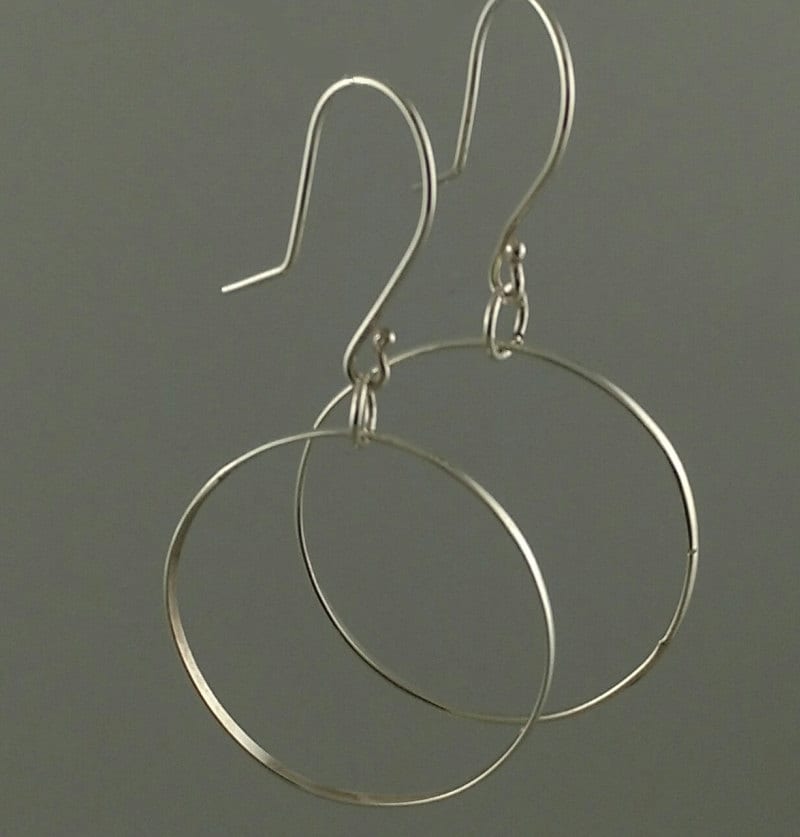 Handcrafted Argentium Silver Hoop Earrings, Hypoallergenic, Tarnish Resistant Modern Jewelry