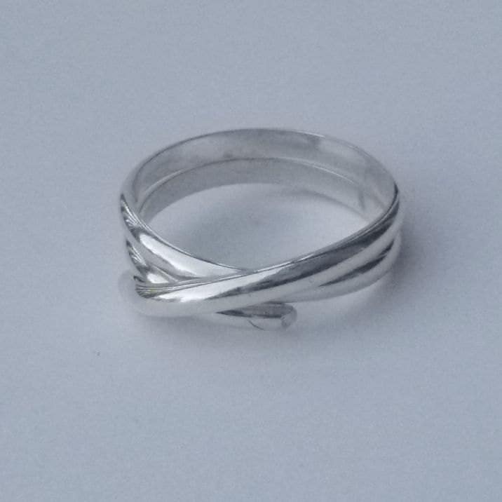 Argentium Silver Stacking Wrap Ring, Hypoallergenic Tarnish Resistant Everyday Thumb Ring
