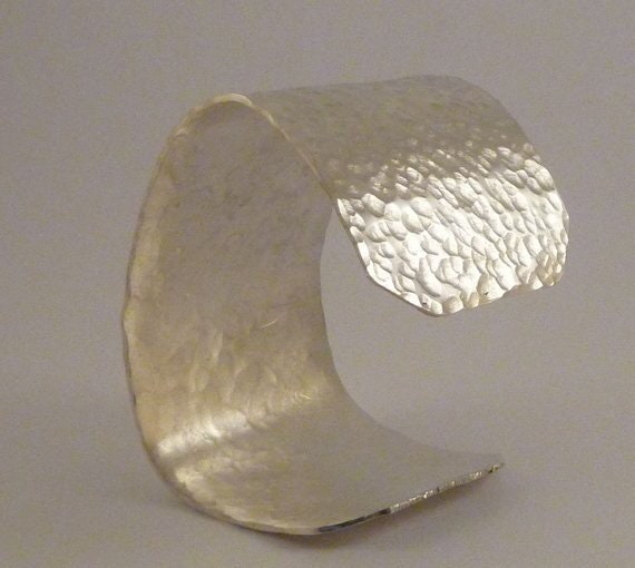 Wide Argentium Silver Cuff Bracelet , Argentium Silver Hammered Cuff Bracelet, Everyday Cuff Bracelet