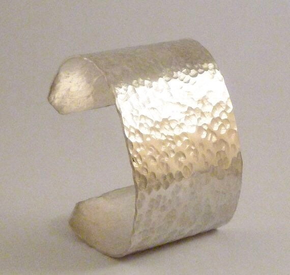 Wide Argentium Silver Cuff Bracelet , Argentium Silver Hammered Cuff Bracelet, Everyday Cuff Bracelet